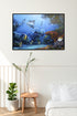 modern black wood framed original painting great barrier reef coral trout wall art print